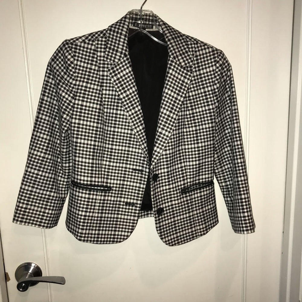 Black and white blazer from Express